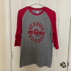 ‘47 BRAND Georgia Bulldogs Football 3/4 Length T-Shirt